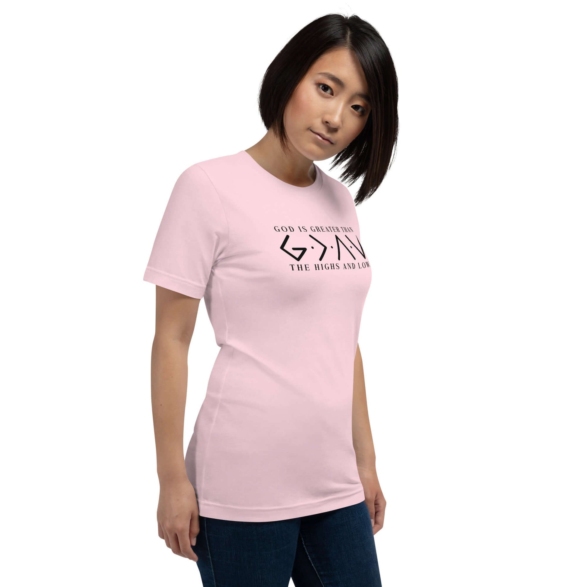 God is Greater Than the Highs and Lows T-Shirt Color: Red