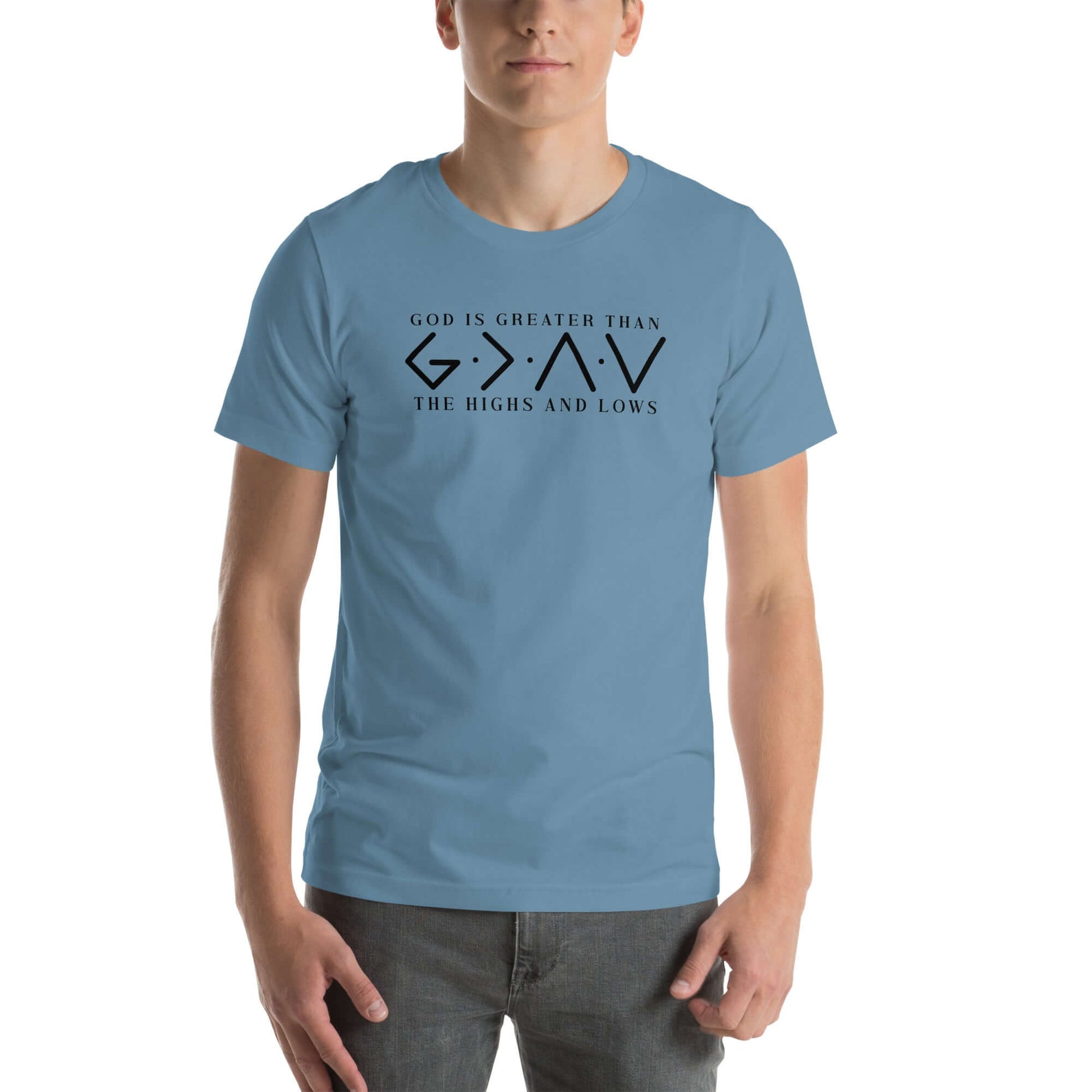 God is Greater Than the Highs and Lows T-Shirt Color: Red