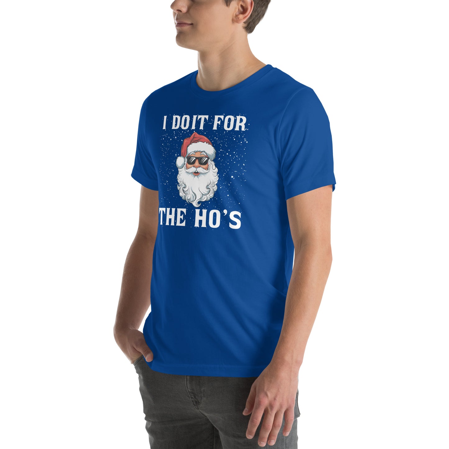 I Do It for the Ho's - Christmas Santa T-Shirt - Color: Black