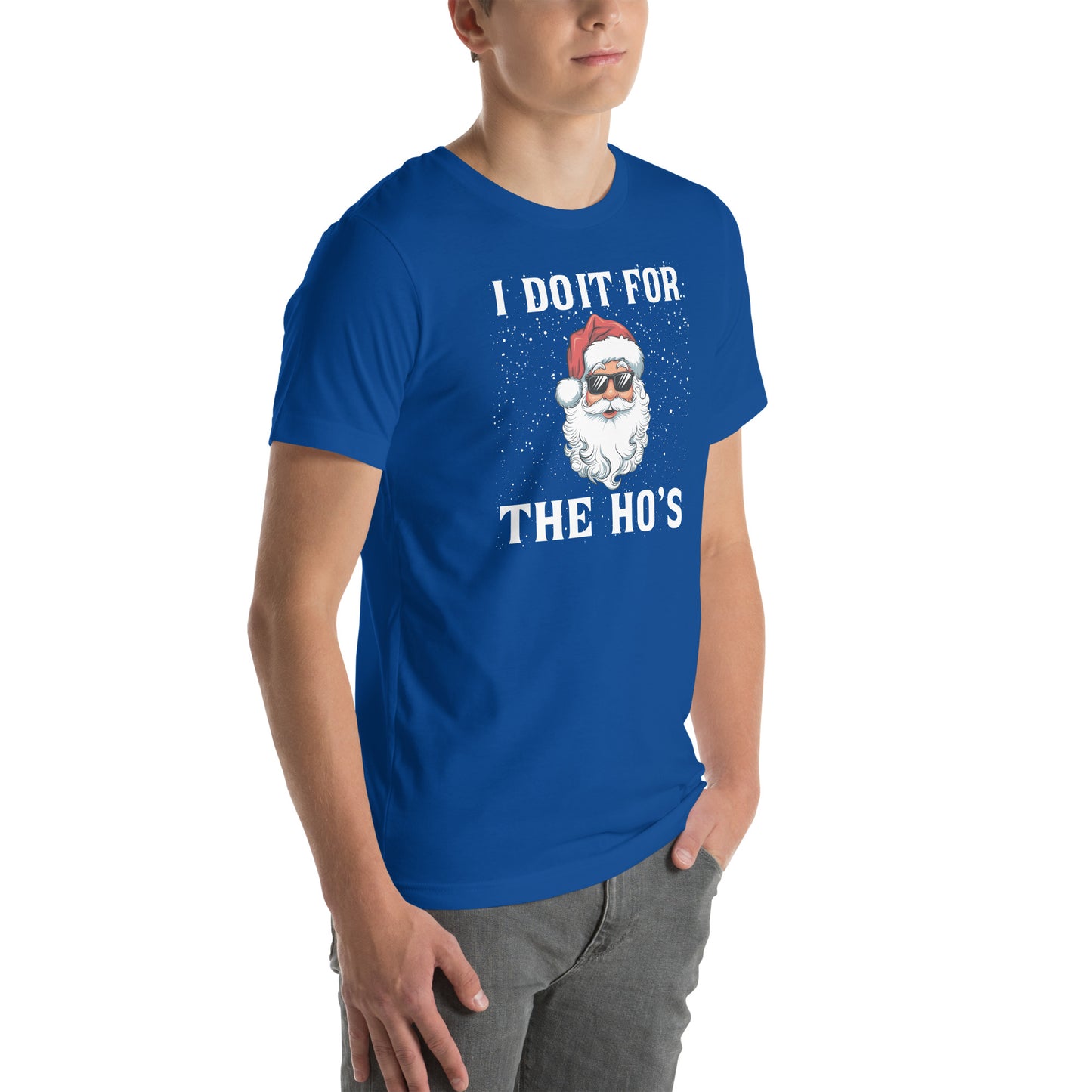 I Do It for the Ho's - Christmas Santa T-Shirt - Color: Black